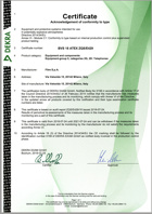 ATEx Certificate 2014/34/EU Directive